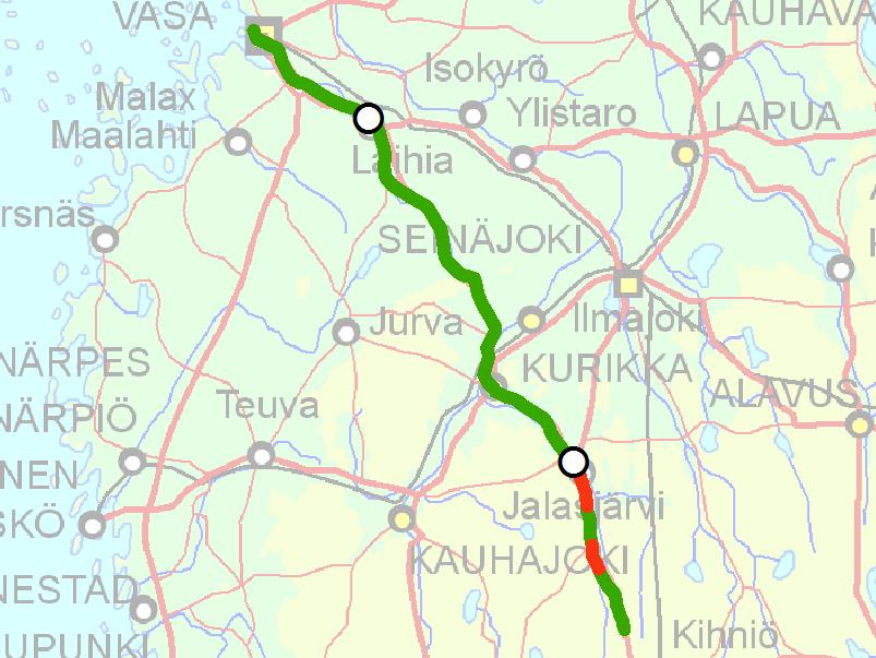 Vt 3, Tampere Vaasa Tampere Vaasa-yhteysvälillä tulee parantaa liikenneturvallisuutta ja sujuvuutta.