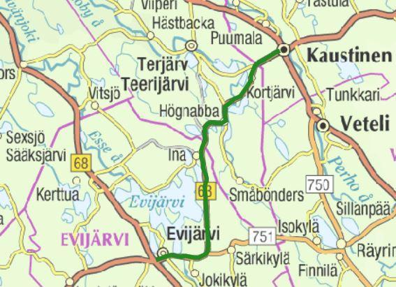 Tiesuunnitelma välille Evijärvi-Ina (13,8) km on valmis ja tie levennetään vuosina 2017 ja 2018 liikenteen vaatimuksia vastaavaksi.