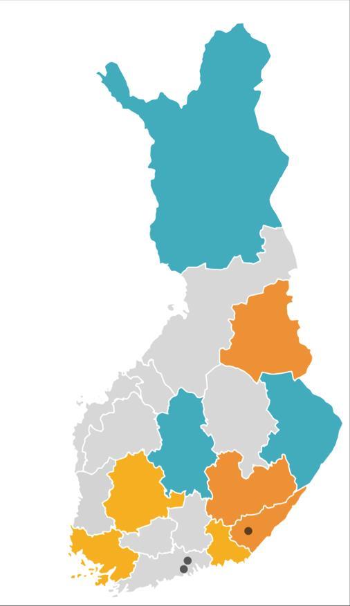 HANKKEET SUOMESSA Toimivan kotihoidon kokeilut Keski-Suomi Lappi Siunsote Keskitetty asiakas- ja palveluohjaus - KAAPO Kymenlaakso Pirkanmaa