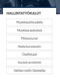 Opettajan Arviointi -työkalut Aktiviteettien kohdalta, esim.