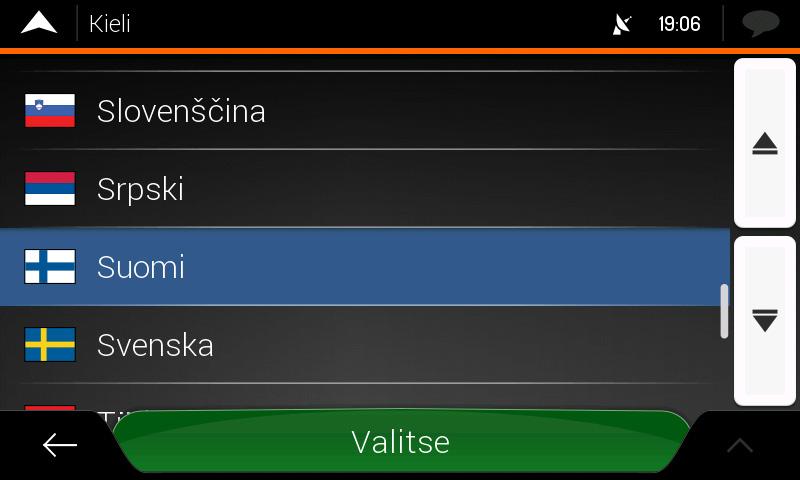 Alkuasetukset 1. Valitse haluamasi kieli ja vahvista valinta napauttamalla. Voit vaihtaa sen myöhemmin kohdassa Alueelliset asetukset. 2.