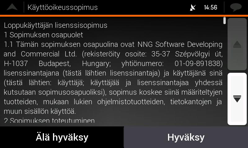 Valitse ääniopastuksen viestien kieli ja puhuja ja napauta. Voit vaihtaa sen myöhemmin kohdassa Alueelliset asetukset.