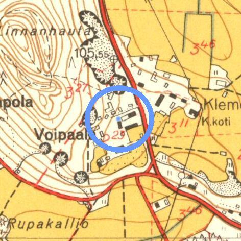 erillisten rakennusten sijainti ilmene.