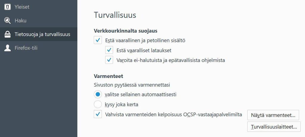 Ladata DigiSign Client -ohjelmiston käyttämä turvallisuusmoduuli ohjelmaan. Ladata varmennuksen myöntäjän julkiset varmenteet ohjelmaan.