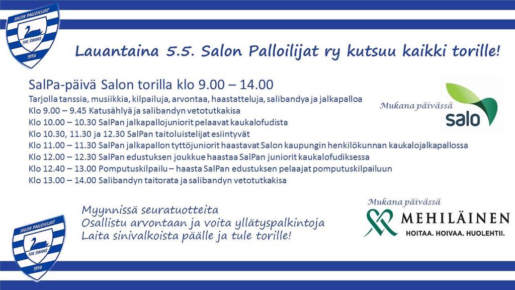 SALPA RY TIEDOTTAA: Kesä lähestyy ja salibandykausi alkaa olemaan ohi. Taitoluistelijat vielä harjoittelevat ja leireilevät lähes juhannukseen asti.