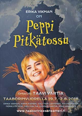 fi/tapahtumat 19. 31.7. Peppi Pitkätossu Valloittava näytelmäklassikko koko perheelle! Mukana muun muassa Erika Vikman, Anna Hanski ja Valtteri Lehtinen. Ohjaus Taavi Vartia. Liput alk.