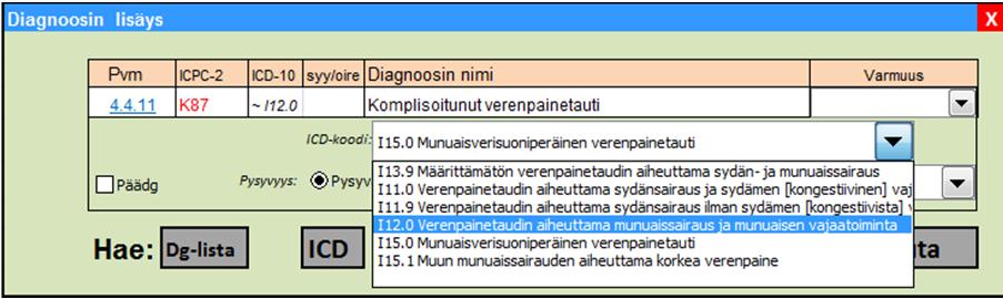 keavaksi. Mahdolliset koodinimen täsmennykset, tarkennukset ja lisäykset voidaan kirjata myös diagnoosin nimen perään (esimerkiksi: ICD-10 S92.