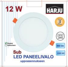 uppoasenteinen, 960 lm 180 240 V, hopea, himmennettävissä 41921 10 Paneelivalo LED 18 W uppoasenteinen, 1440 lm 180 240 V, hopea, himmennettävissä Ø 120 mm, K 25 mm Asennusreikä Ø 107 mm