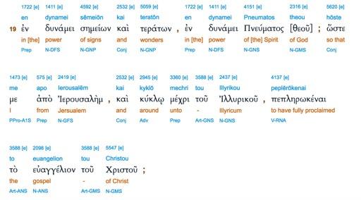 SECTION 1 Avainsanojen tarkastelua YLLÄ ROOM 15:19 KREIKAKSI Trough mighty signs and wonders, by the power of the Spirit of God, so that from Jerusalem, and round about unto Illyricum, I have fully