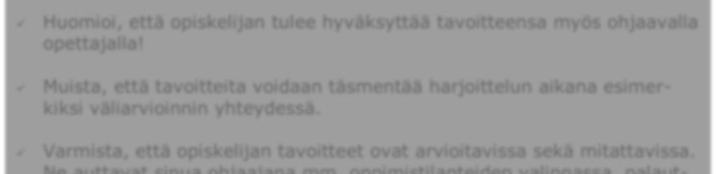 harjoitteluviikon loppuun mennessä!