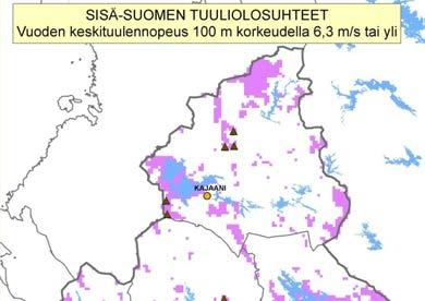 3 Yhteenveto Sisä-Suomen potentiaaliset tuulivoima-alueet-hankkeeseen osallistui kuusi maakuntaliittoa: Kainuu, Pohjois-Savo, Etelä-Savo, Pohjois-Karjala, Keski-Suomi ja Etelä-Karjala.
