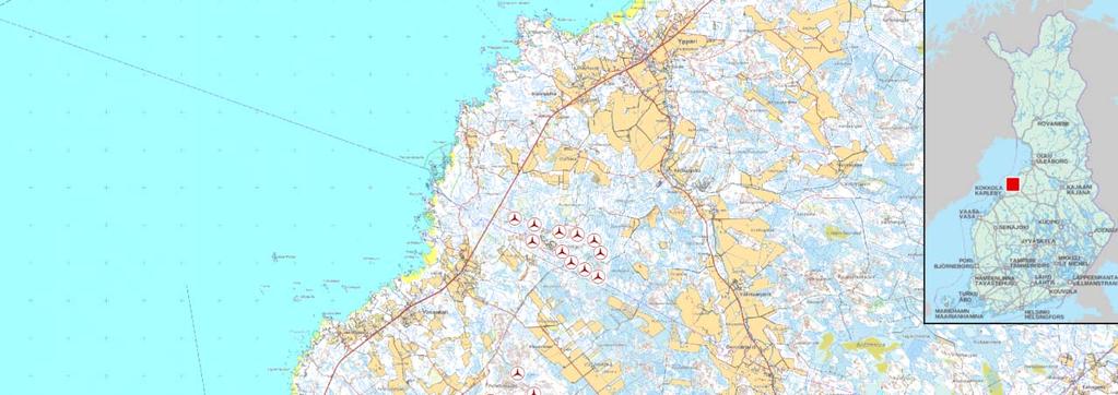 Kalajoki Pyhäjoki tuulivoimapuistot 3 (41) 2 TUULIVOIMAPUISTOJEN SIJAINTI 2.