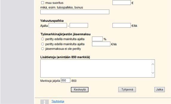 Jäsenmaksua ei voi ilmoittaa e/6kk Tekstikentissä ei voi käyttää erikoismerkkejä >< tai @