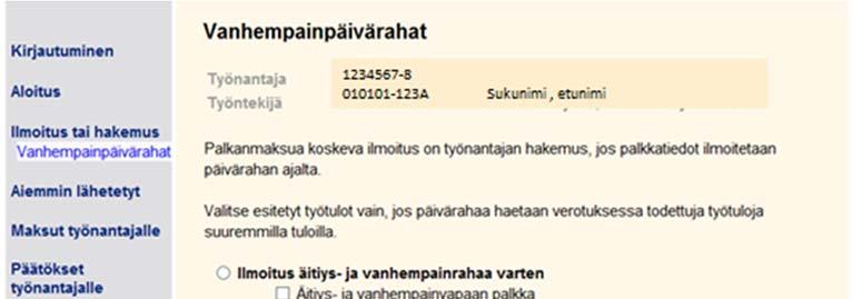 Etuuden valinta / (työntekijä nainen) 4 Valitse etuus ja