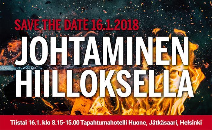 Lisätietoja ja ilmoittautuminen: http://kulmia.fi/johtaminen-hiilloksella/ Kulmia Group Oy järjestää Johtaminen hiilloksella -tilaisuuden tammikuussa.