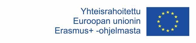 ) on mainittava, että hanke on saanut rahoitusta Euroopan unionilta Käytettävä EU:n Erasmus+ -ohjelman