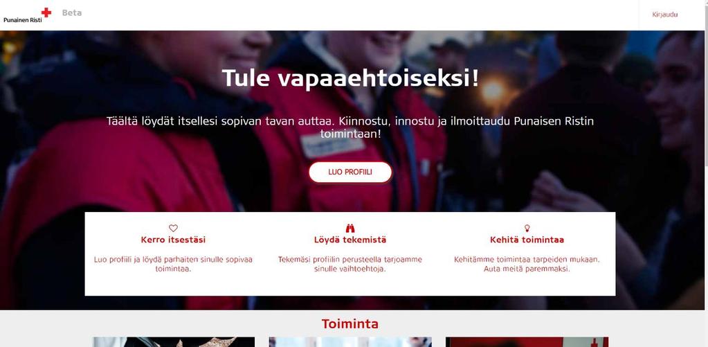 Omaan kirjautuminen Käyttäjäprofiilin luomisen jälkeen järjestelmään pääsee kirjautumaan Oman etusivulta osoitteessa punainenristi.