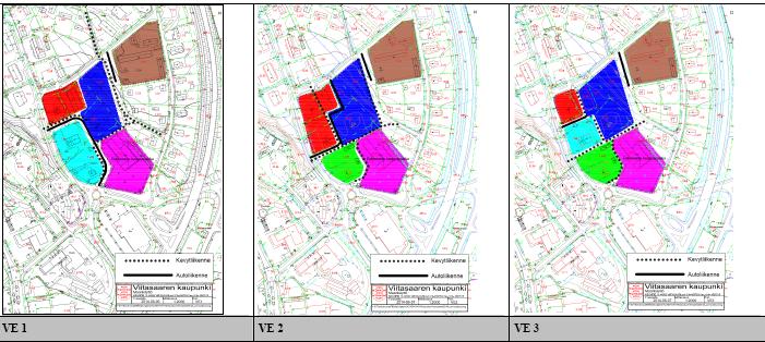 VIITASAAREN KAUPUNKI Kaavaselostus - EHDOTUS 15 (25) KUVA 11. Rakennemallivaihtoehdot.