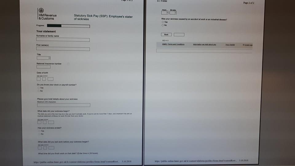 UK: Self-certification Employers can also ask employees to fill in a form when they return to work to confirm they ve been off sick for up to