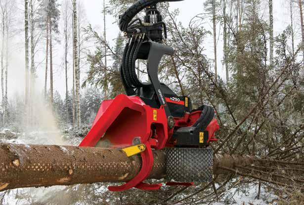 H290 Hiljattain päivitetty H290 on optimoitu tehokkaaksi. Kestävä ja tehokas harvesteripää on valmistettu erinomaista syöttöä ja karsintaa varten.