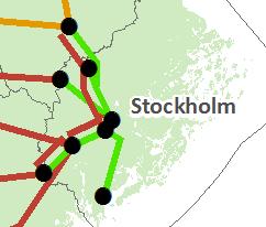 5.4 REGIONAL TRAFFIC STOCKHOLM COMMUTER 5.4.1 Conditions Commercial attractiveness - High Captive Market - 1,5m in Stockholm Area Geography Dense urban area: 4 lines, 53 stations, 200 km; Södertälje-Uppsala 100 km.