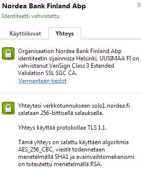 Sertifikaatteja eli web-palvelimen aitoustodistuksia mail1.luc.fi AES128 lohkosalaus RSA avaimesta sopiminen sha1rsa digitaalinen allekirj.