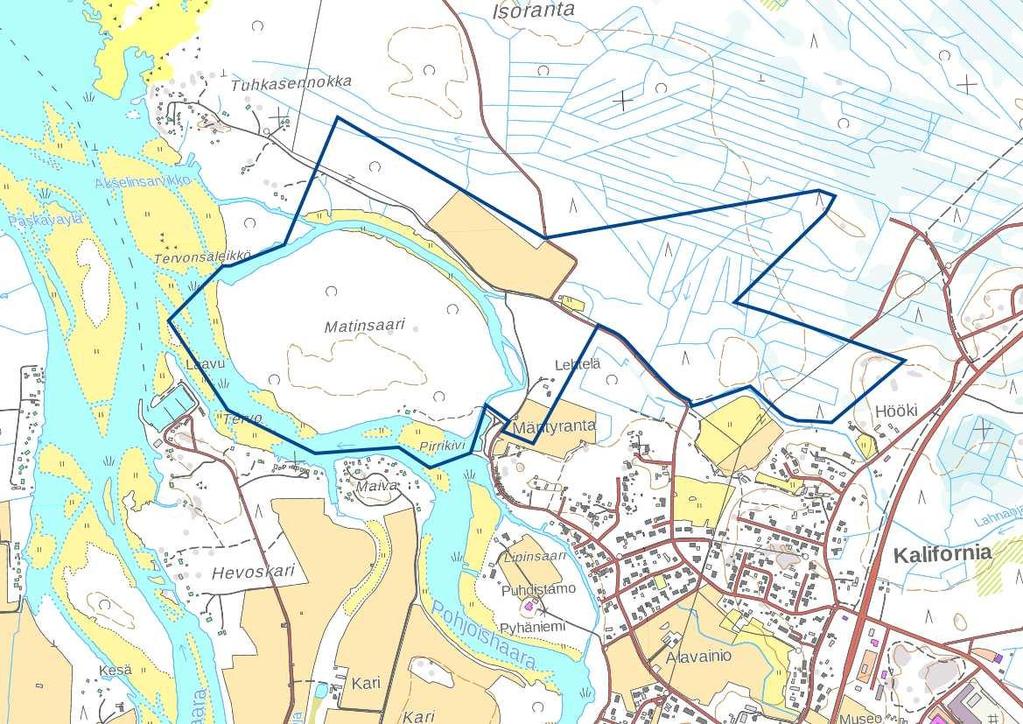 3 1. SUUNNITTELUN KOHDE JA TAVOITTEET 1.1 Suunnittelualueen sijainti ja laajuus Suunnittelualue sijaitsee Pyhäjoen kirkonkylän luoteisosassa Pyhäjoen Pohjoishaaran suistoalueella.