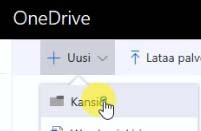 Ota huomioon ettei OneDrive -kansion tiedostoista tehdä varmuuskopioita eikä se sovi tietosuojaaineiston tallennuspaikaksi.