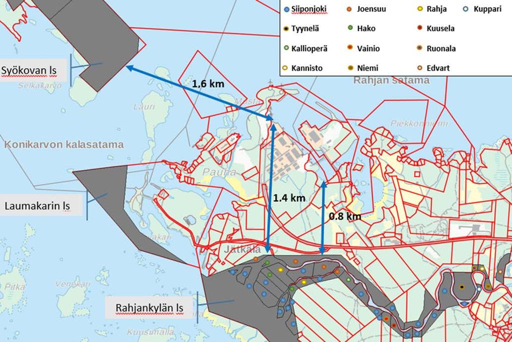 7 Natura 2000 -alueet Kymmenen kilometrin säteellä Kalajoen satamasta on viisi Natura 2000 verkostoon kuuluvaa aluetta: Rahjan saaristo, Siiponjoki, Vihas-Keihäslahti, Maristonpakat ja Kalajoen