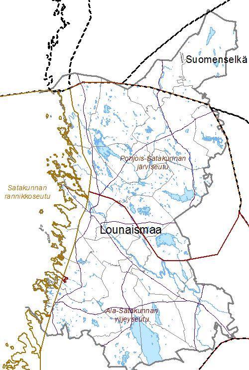 Maisemalliset peruspiirteet pohjana satakuntalaisille äänimaisemille Jaottelua mahdollista hyödyntää yleispiirteisen äänimaisematarkastelun pohjana Satakunta jakautuu Lounaismaan ja