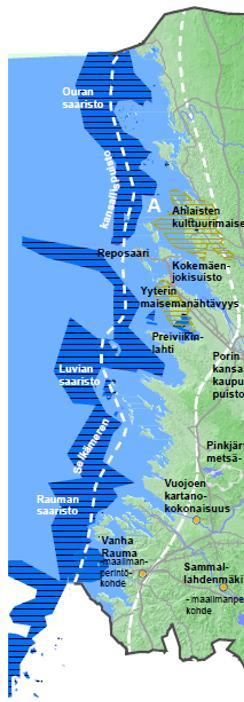 (erityisesti liikenne) voimakkaimmillaan suurten kaupunkien alueella ja valtatien 8