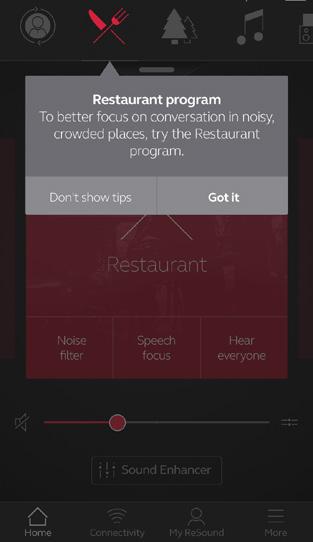 Opastavia vinkkejä ReSound Smart 3D -sovellus tarjoaa opastavia vinkkejä, jotta saat paremman kuulokojeen käyttökokemuksen.