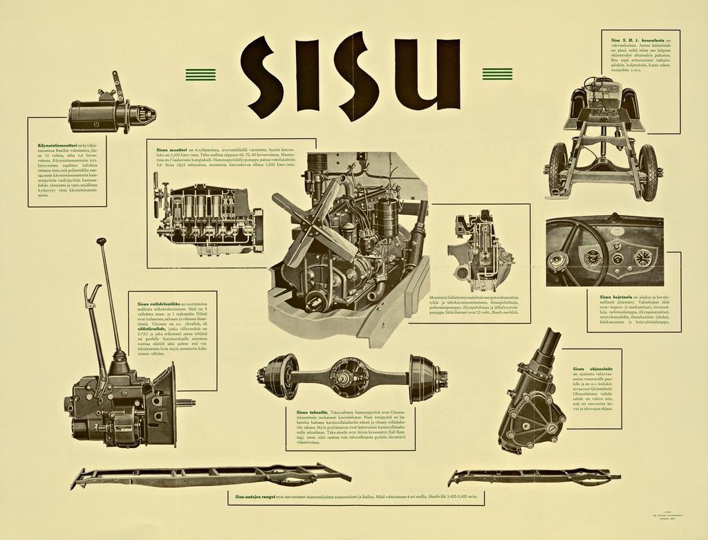 Sisu S. H. 1. honealusta on vahvatekoinen. Auton kääntösäde on pieni, mikä tekee sen helposti ohjattavaksi ahtaissakin paikoissa.