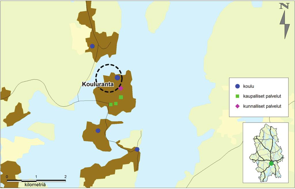 Kuva 6. Säynätsalon Koulurannan sijainti. Kuva 7.