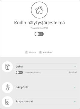 Hälytysjärjestelmään yhdistetyn älylukon käyttö Sector Alarm -sovelluksella Hälytysjärjestelmään yhdistetyn Yale Doorman -älylukon käyttö on mahdollista myös Sector Alarm -mobiilisovelluksen kautta.