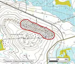 Asu/rakenne: Suuntautunut Korkeus: Z alin 220 m, Z ylin 255 m Maanomistus: Yksityinen Mitat/pinta-ala: 800 m x 200 m/n.