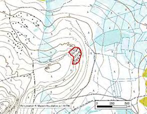 Asu/rakenne: Suuntautunut Korkeus: Z alin 280 m, Z ylin 295 m Maanomistus: Metsähallitus Mitat/pinta-ala: 270 m x 150 m/n.