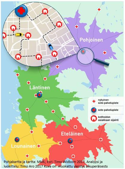 7 / 37 sijaintiominaisuuden ansiosta, hyödyntää ja yhdistää tehokkaasti erilaisilla paikkatietomenetelmillä monenlaisissa analyyseissä, suunnitelmissa ja kartoissa.