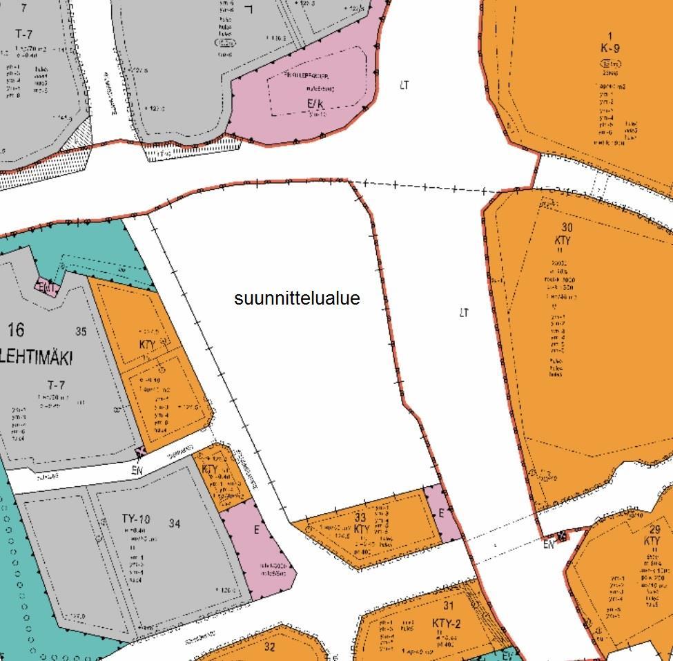 Pohjoispuolella on voimassa 12.9.2016 hyväksytty asemakaava, jossa Porintien vastakkainen puoli on merkitty teollisuus- ja varastorakennusten korttelialueeksi (T-7).