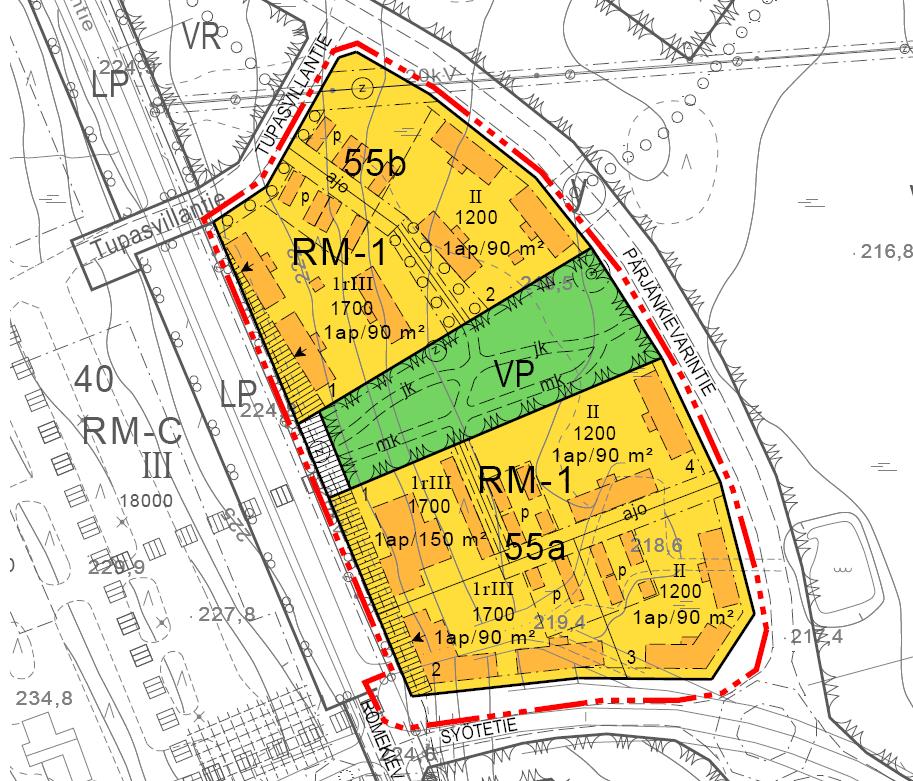 Kaavamuutoksella alueelle muodostettiin Syötteen masterplanin mukaisesti kaksi matkailua palvelevaa korttelialuetta (RM).