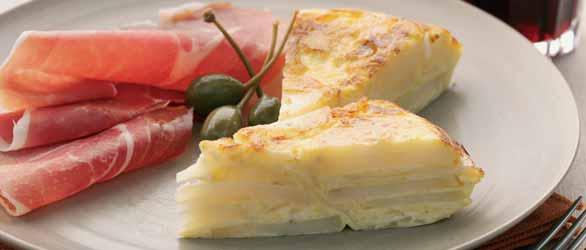 KARTOFFELOMELET 4 PORTIONER MEDIUM/STOR LILLE CRISPPANDE CRISPPANDE Frosne kartofler i tern 250 g 150 g Smør eller olie 1 spsk. (15 ml) 1 spsk.