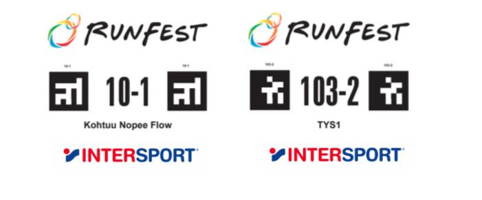 8 Rintanumerot RunFestin rintanumerolapuissa on joukkuenumeron lisäksi numero yhdestä viiteen, joka osoittaa viestinviejän viestiosuutta.