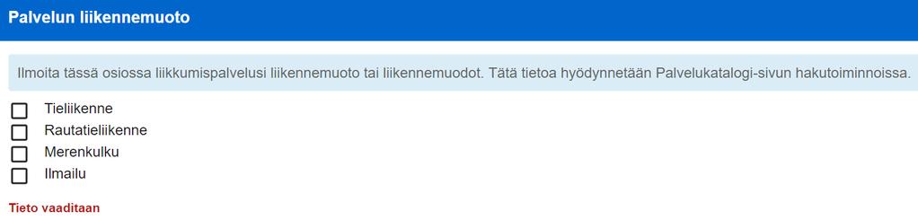 Ohje 20 (73) Mikäli käyttäjätiliisi on liitettynä useita palveluntuottajia, valitse myös kohdasta Valitse palveluntuottaja haluamasi palveluntuottaja.