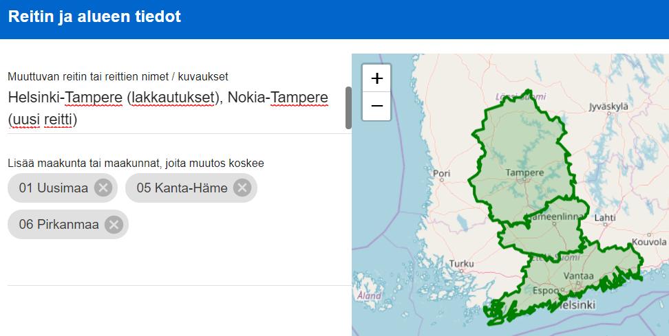 koskee. Valinta tehdään yksi maakunta kerrallaan. Kun maakunta on valittu onnistuneesti, sen nimi piirtyy harmaan soikion sisään.