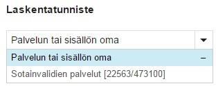 4.3 Sotainvalidien siivousseteli Sotainvalidien siivousseteliä myönnettäessä on setelille valittava vaihtoehtoinen laskentatunniste kustannusten kohdistamiseksi.