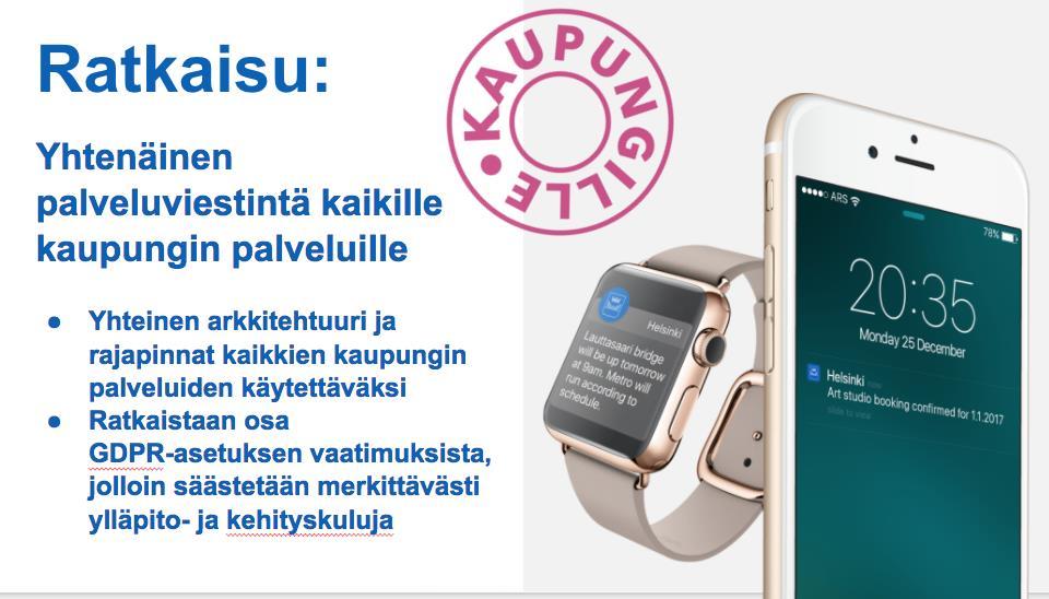 Asiakkuuskokeilu Tavoite: Ongelmana on, että asukkailla on puutteellinen asiakaskokemus verkossa ja mobiilissa, lisäksi kaupungin järjestelmät ovat monimutkaisia ja tieto sirpaloitunutta.