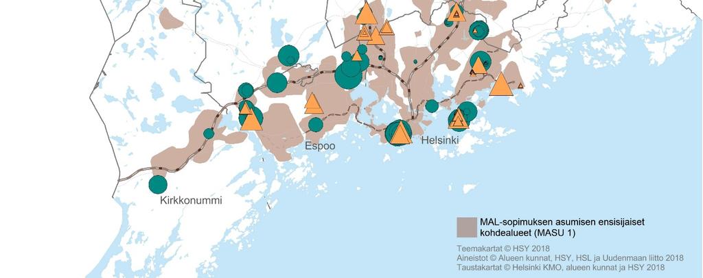 Asuntotuotantotarpeeseen vastaaminen, yhdyskuntarakenne Vuonna 2016-2017 valmistuneesta valtion