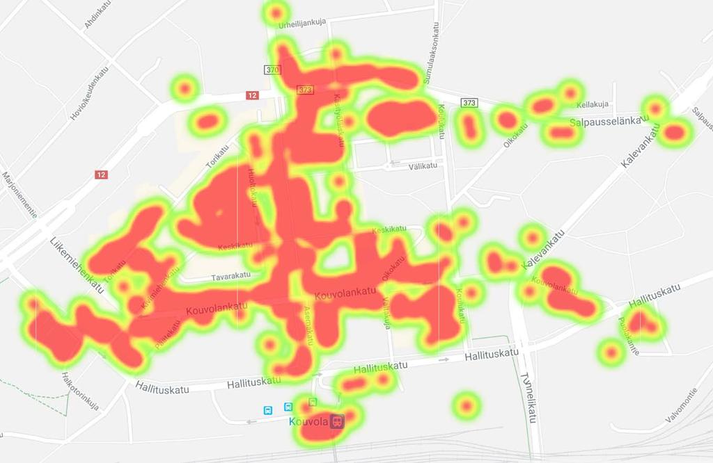 määrä erilaisia liikunta ja kulttuuripalveluita. Koulutuspalvelut eivät ole keskittyneet yhtä selkeästi, vaan oppilaitoksia on eri puolella keskustaa.