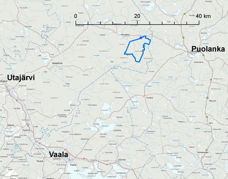 1 1. JOHDANTO Pahkavaaran Tuulipuisto Oy suunnittelee 42 tuulivoimalan laajuisen tuulivoimapuiston rakentamista Utajärven ja Puolangan kuntien rajan tuntumaan Pahkavaaran alueelle.