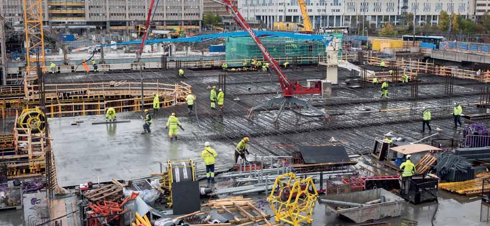 maaliskuu 2018 Kuva: Auvo Takkinen Triplan työmaalla Helsingin Pasilassa työskentelee rakentamisen vilkkaimmassa vaiheessa noin 1300 työntekijää.